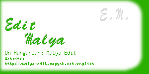 edit malya business card